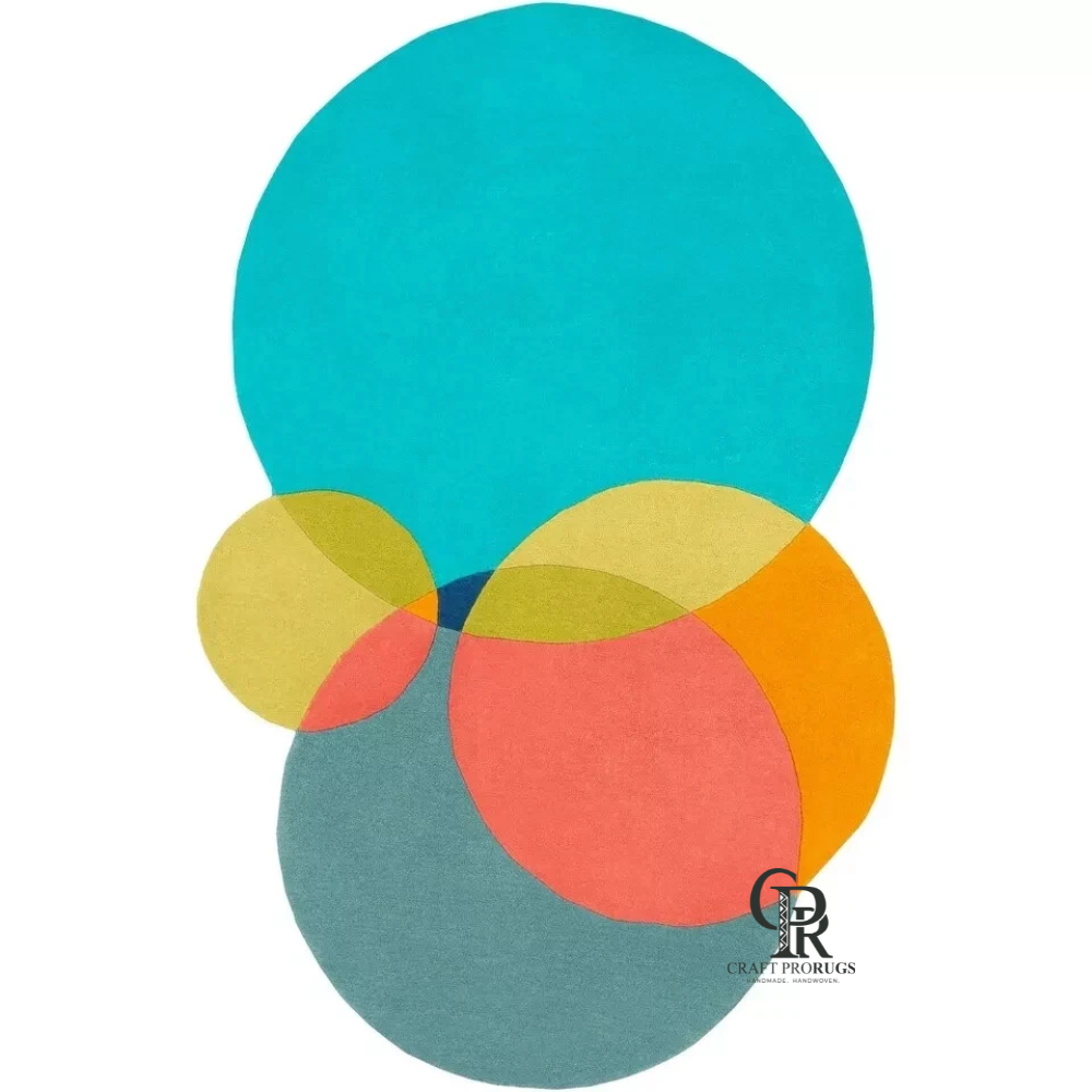 Modern Geometric Round Rug