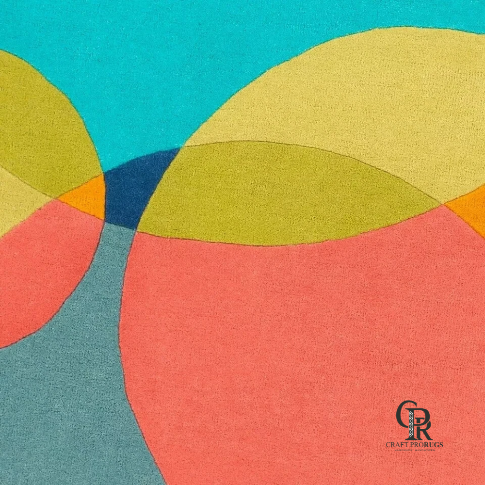 Modern Geometric Round Rug