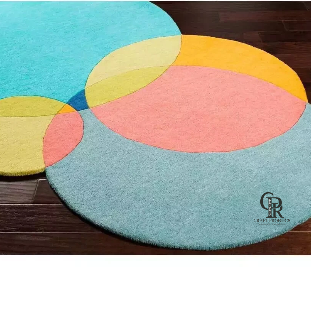 Modern Geometric Round Rug