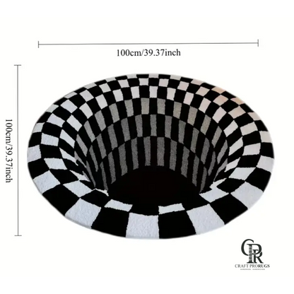 Size guide of 3D optical hand tufted rug with multiple size options