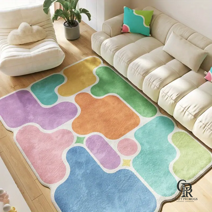 Colorful Abstract Hand-Tufted Rug