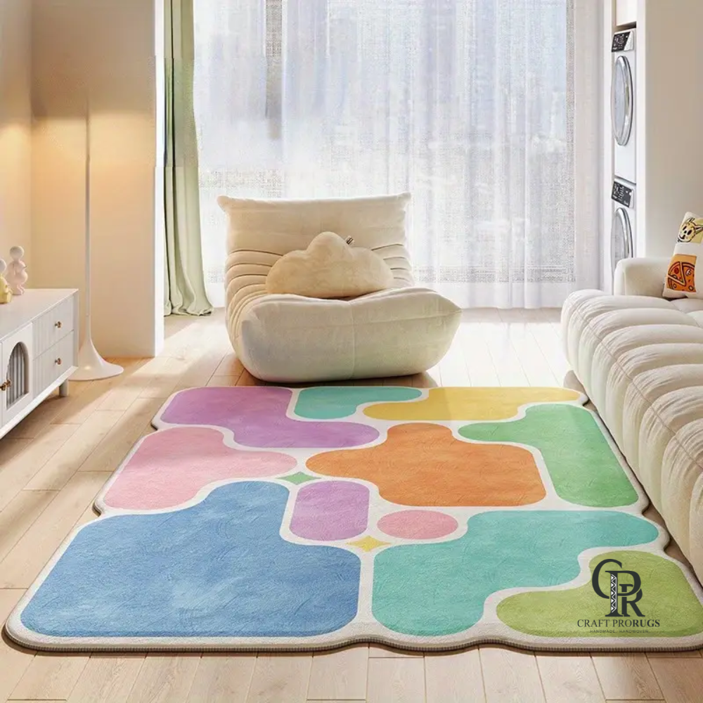 Colorful Abstract Hand-Tufted Rug