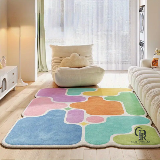 Colorful Abstract Hand-Tufted Rug