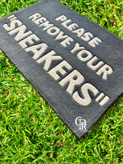 “Please Remove Your Sneakers” Hand-Tufted Doormat
