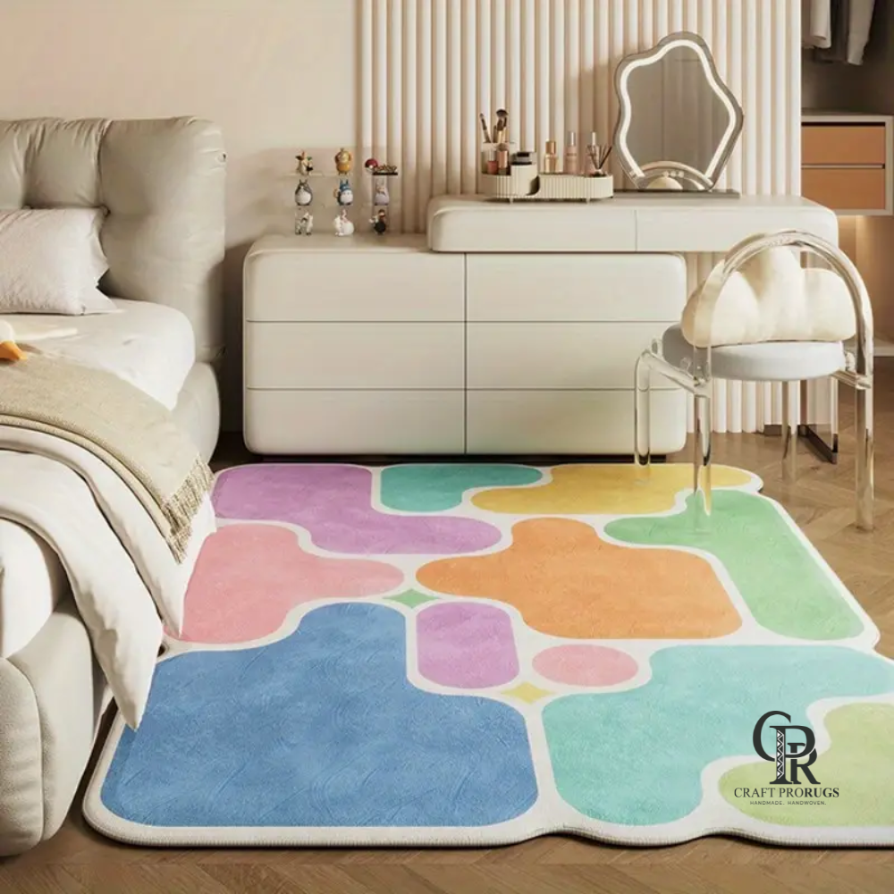 Colorful Abstract Hand-Tufted Rug