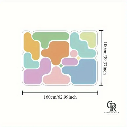 Colorful Abstract Hand-Tufted Rug