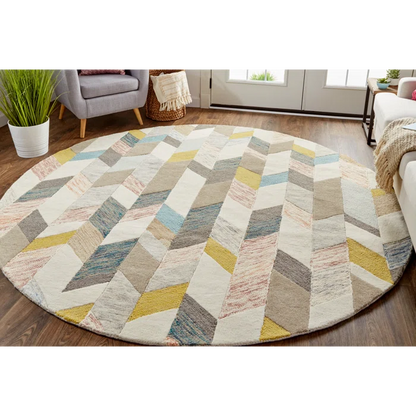 Binada Geometric Round Rug