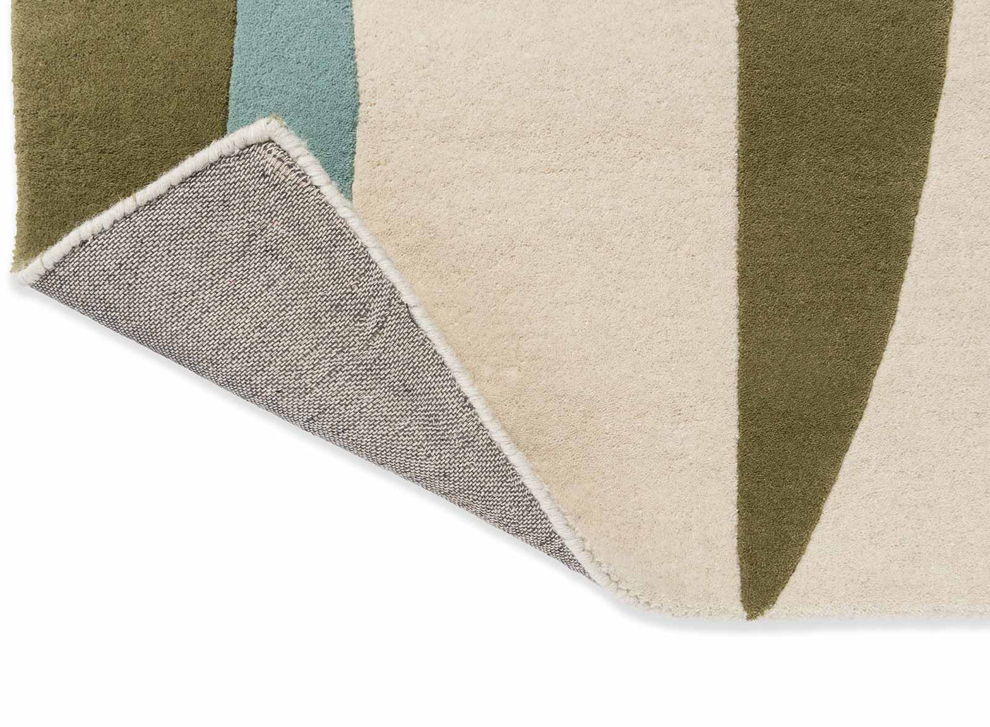 harlequin torillo hand tufted wool rug backing detail