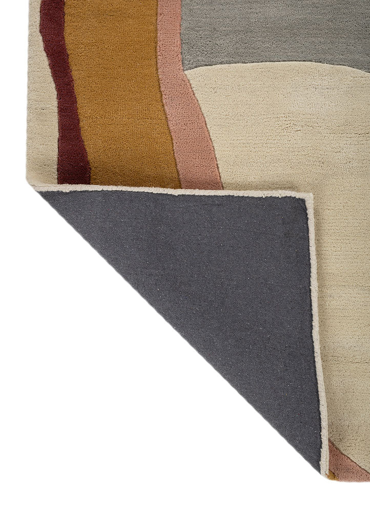 Backside view of Muse Wool Rug hand tufted wool rug showing neat finish.