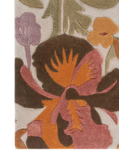 Hand tufted wool rug side edge view highlighting clean finishing strong structure and durable handcrafted wool construction.