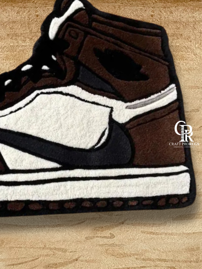Detailed close-up of Air Jordan Brown Hand-Tufted Rug highlighting texture depth and handcrafted detailing.
