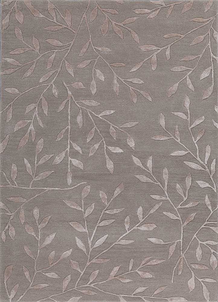 Botanical Vine hand-tufted wool rug top view showing full floral vine design