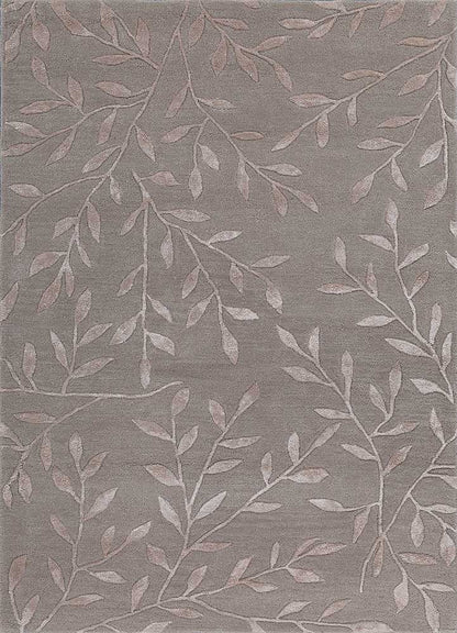 Botanical Vine hand-tufted wool rug top view showing full floral vine design