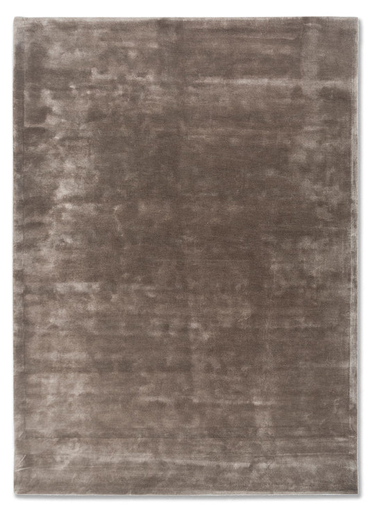 Full view of Earthy Tone Taupe Hand-Tufted Wool Rug showing soft texture and neutral taupe color.
