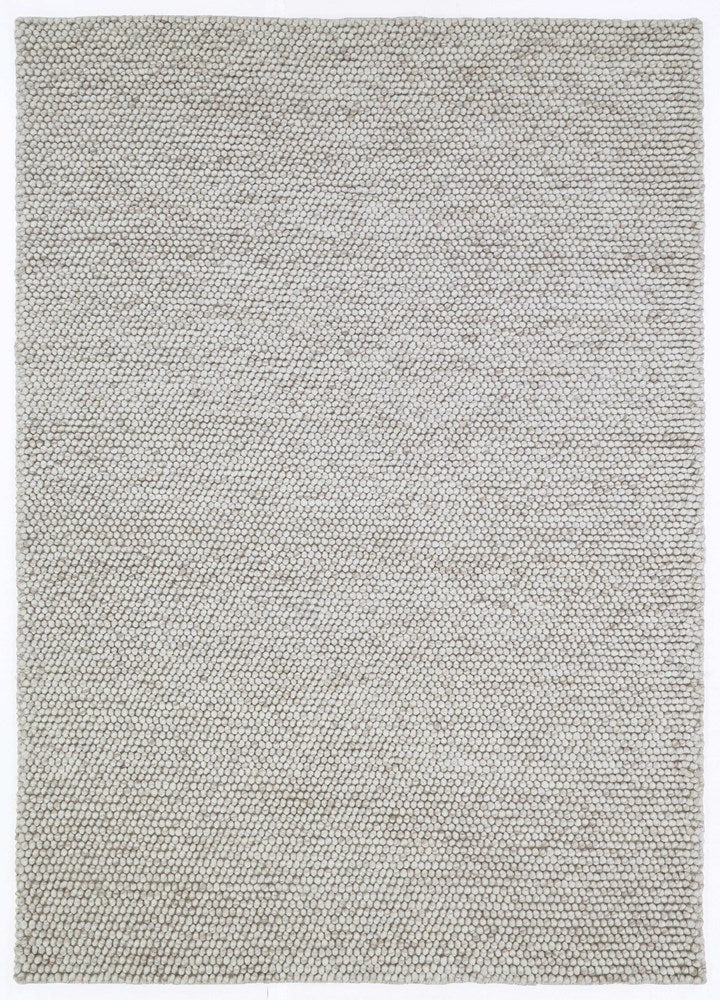 Flatweave Nirvana Chalk Pebbles rug shown in a clean top view, highlighting chalk toned pebble pattern and flat woven surface