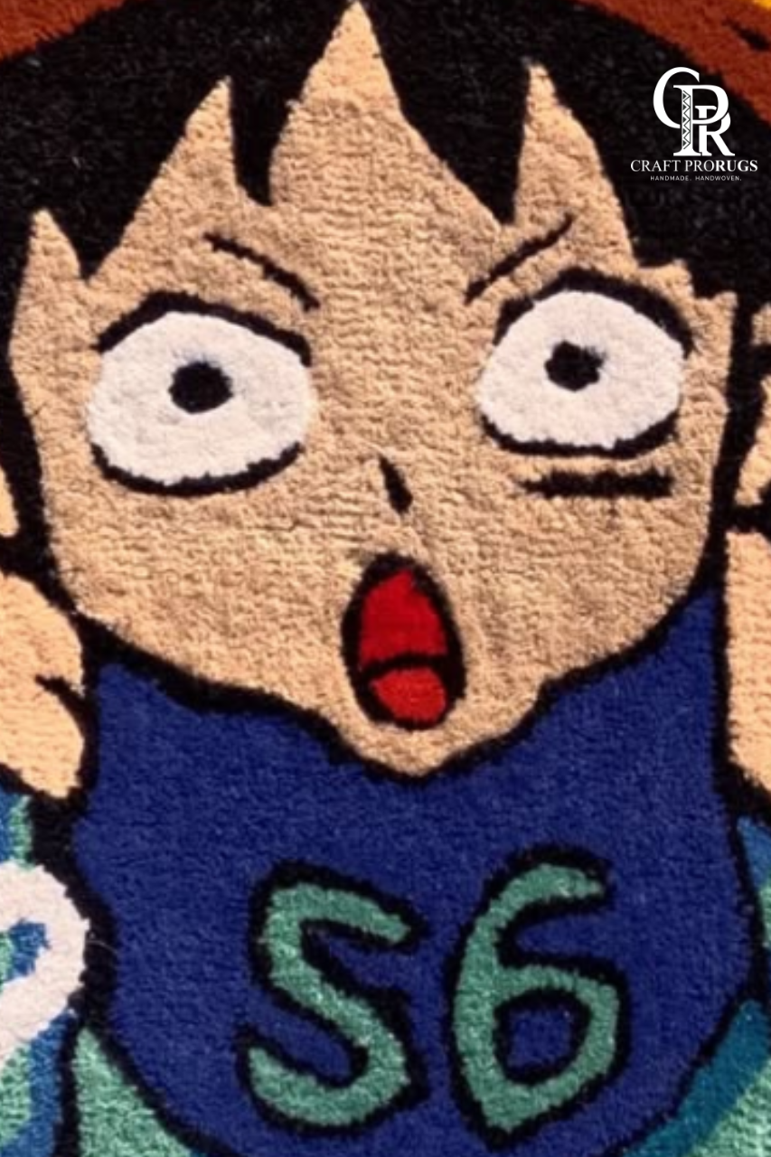 Close-up of hand-tufted wool texture on Straw-Hat Pirate Rug