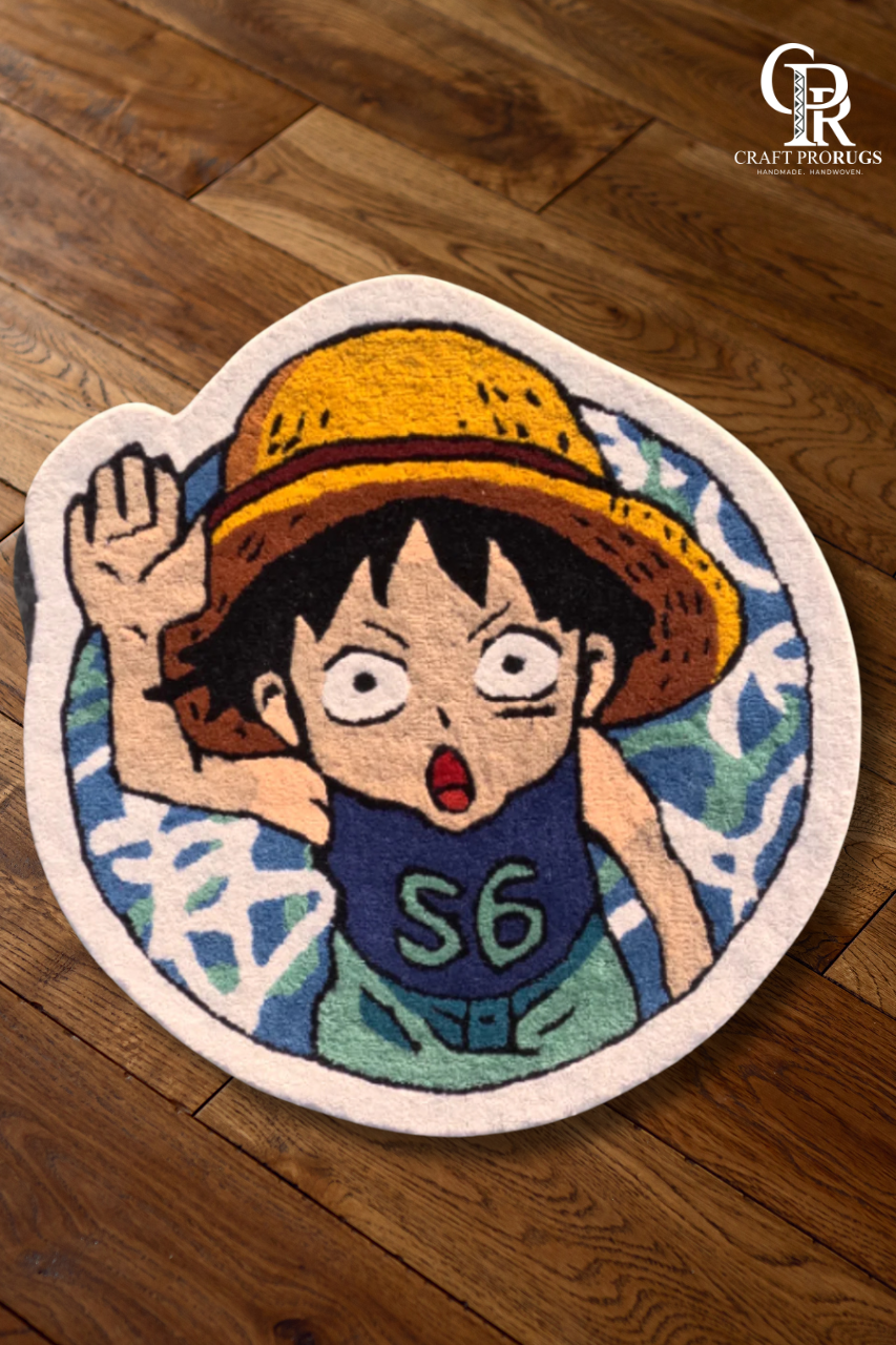 Hand-tufted Straw-Hat Pirate Rug placed in room showing size and scale