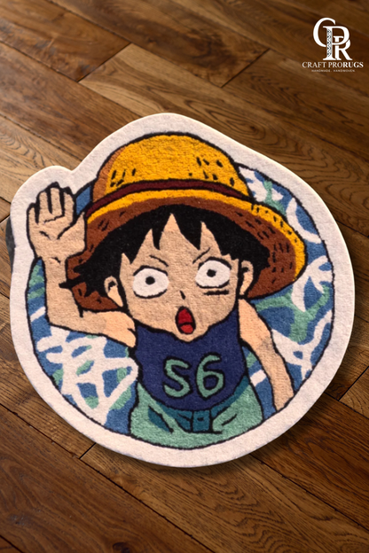 Hand-tufted Straw-Hat Pirate Rug placed in room showing size and scale